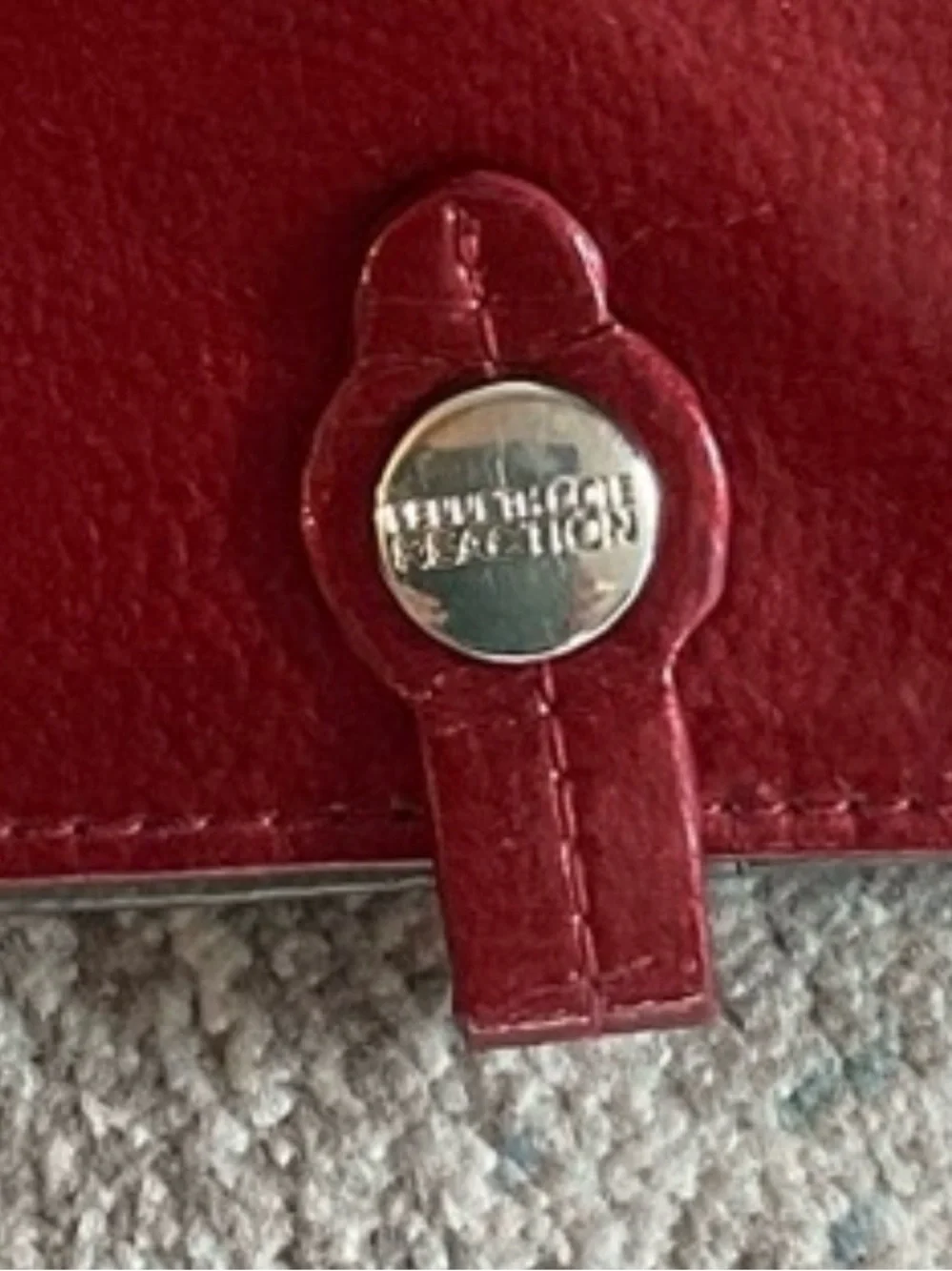 Kenneth Cole Reaction Red Clutch with Silver Hardware
